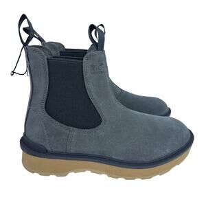 Sorel HI-Line Chelsea Boots Women 7.5 Waterproof Suede Quarry Tawny Buff Pull On